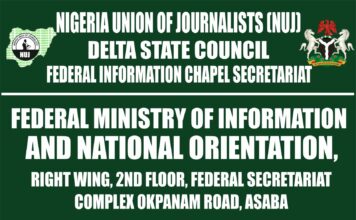 NUJ Delta Council Makes Bold Statement with Federal Information Chapel Signboard Commissioning